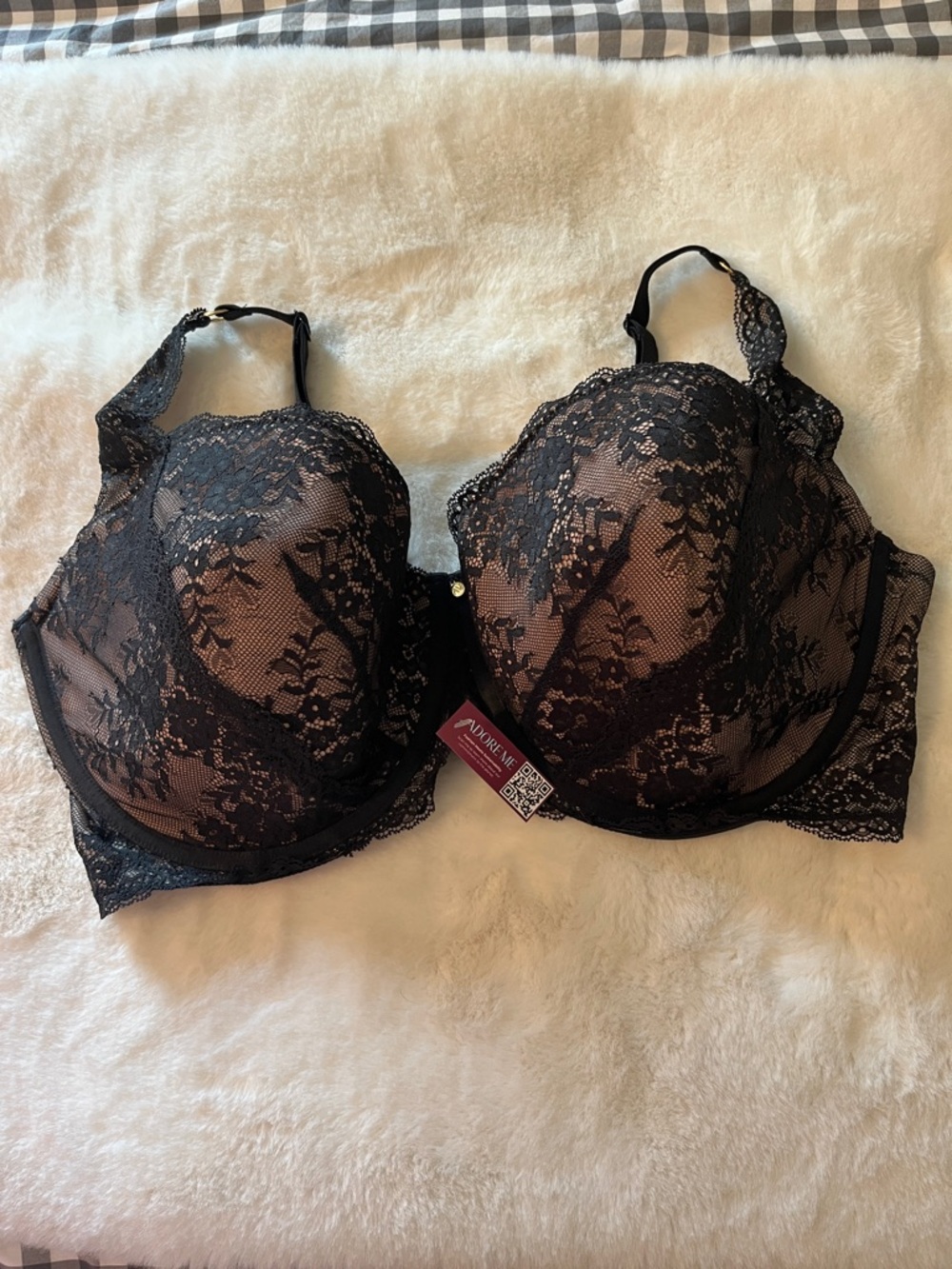 New! Adore Me Black Lace Bra Size 40I NWT